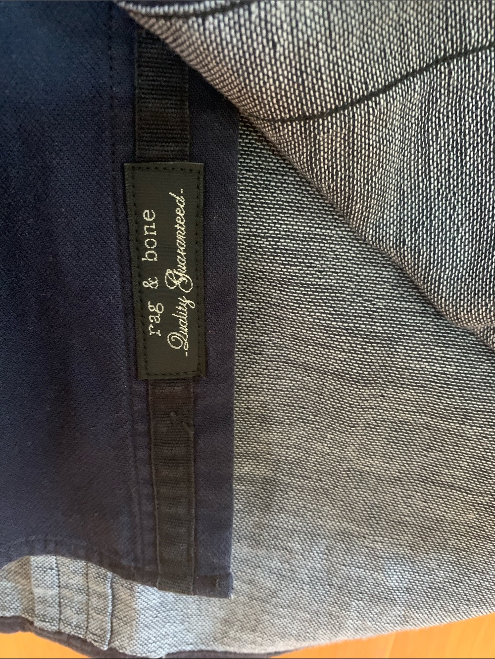 Rag & Bone 100% Cotton Dark Navy Button-Down sz XL Quiet Luxury Preppy classic - Picture 4 of 8